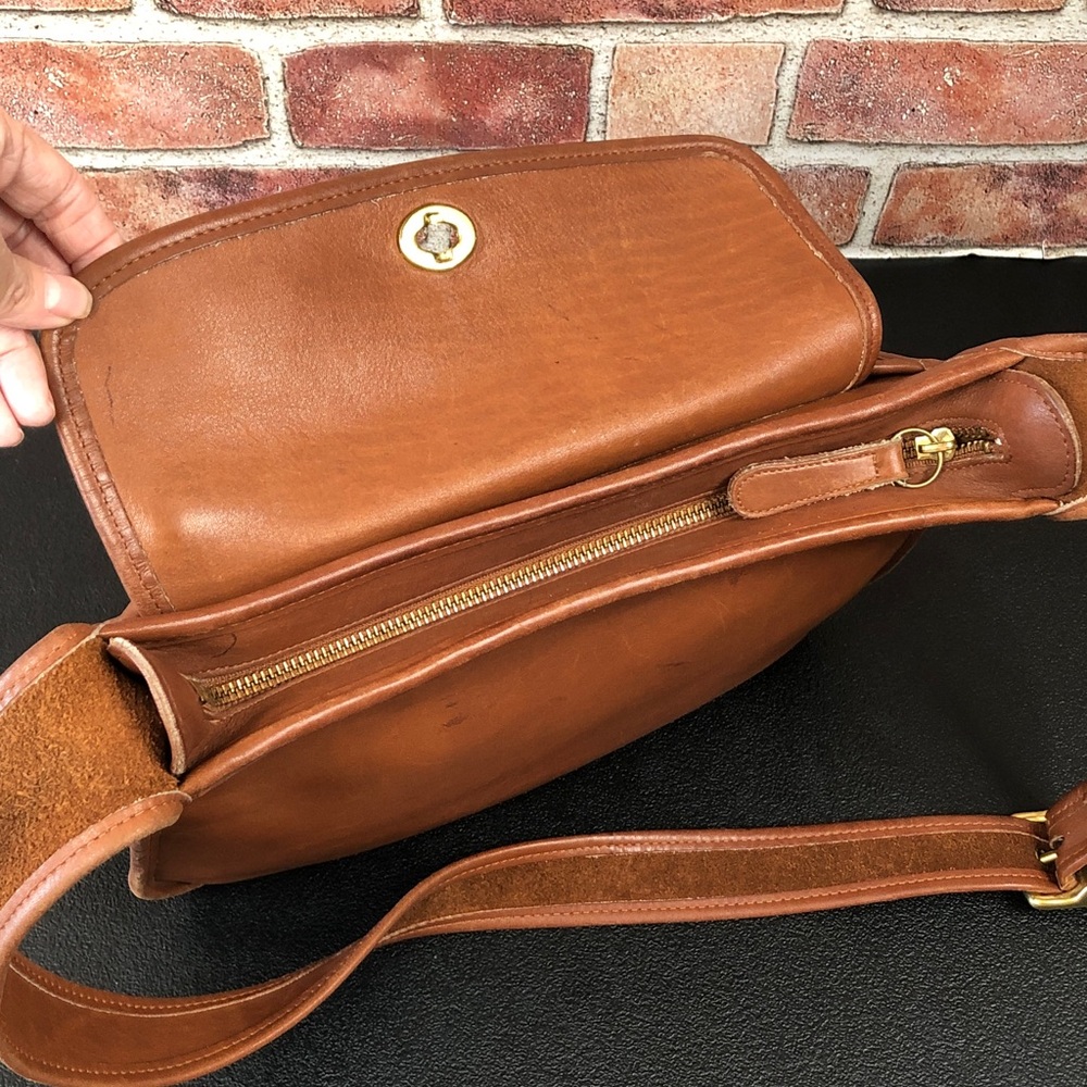 Coach Taft Vintage Bag British Tan USA 1996 #9980 Glovetanned Leather AMAZING - Picture 6 of 17